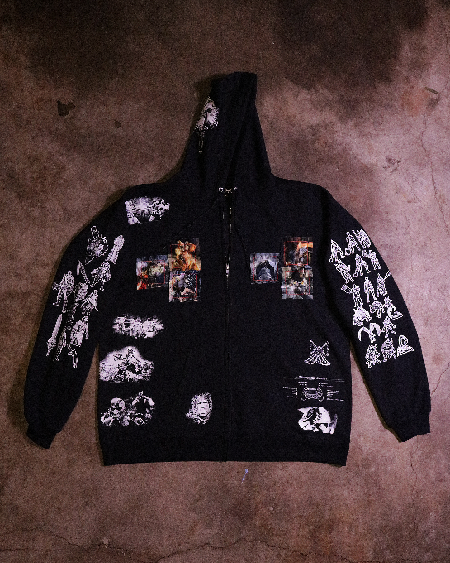 Ghost of Sparta Patchwork Zip Up (Ready to Ship)
